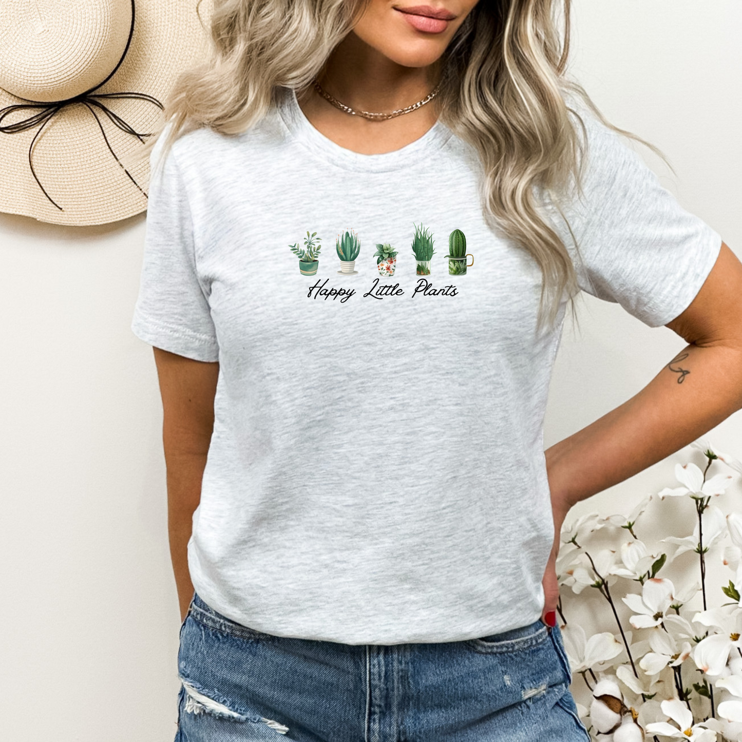 Happy Little Plants Graphic Tee, Unisex Bella+Canvas