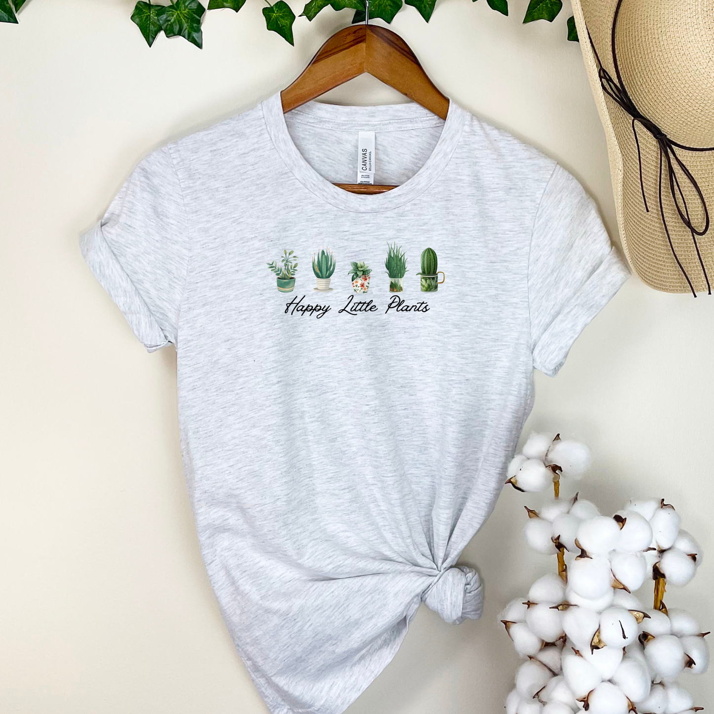 Happy Little Plants Graphic Tee, Unisex Bella+Canvas