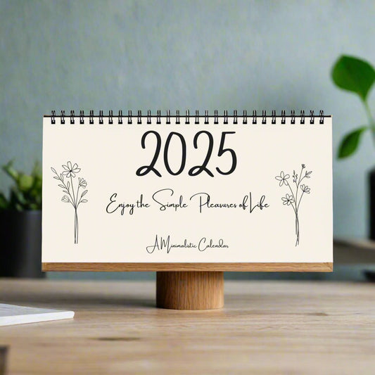 Freestanding Desktop Calendar, Minimalist Design