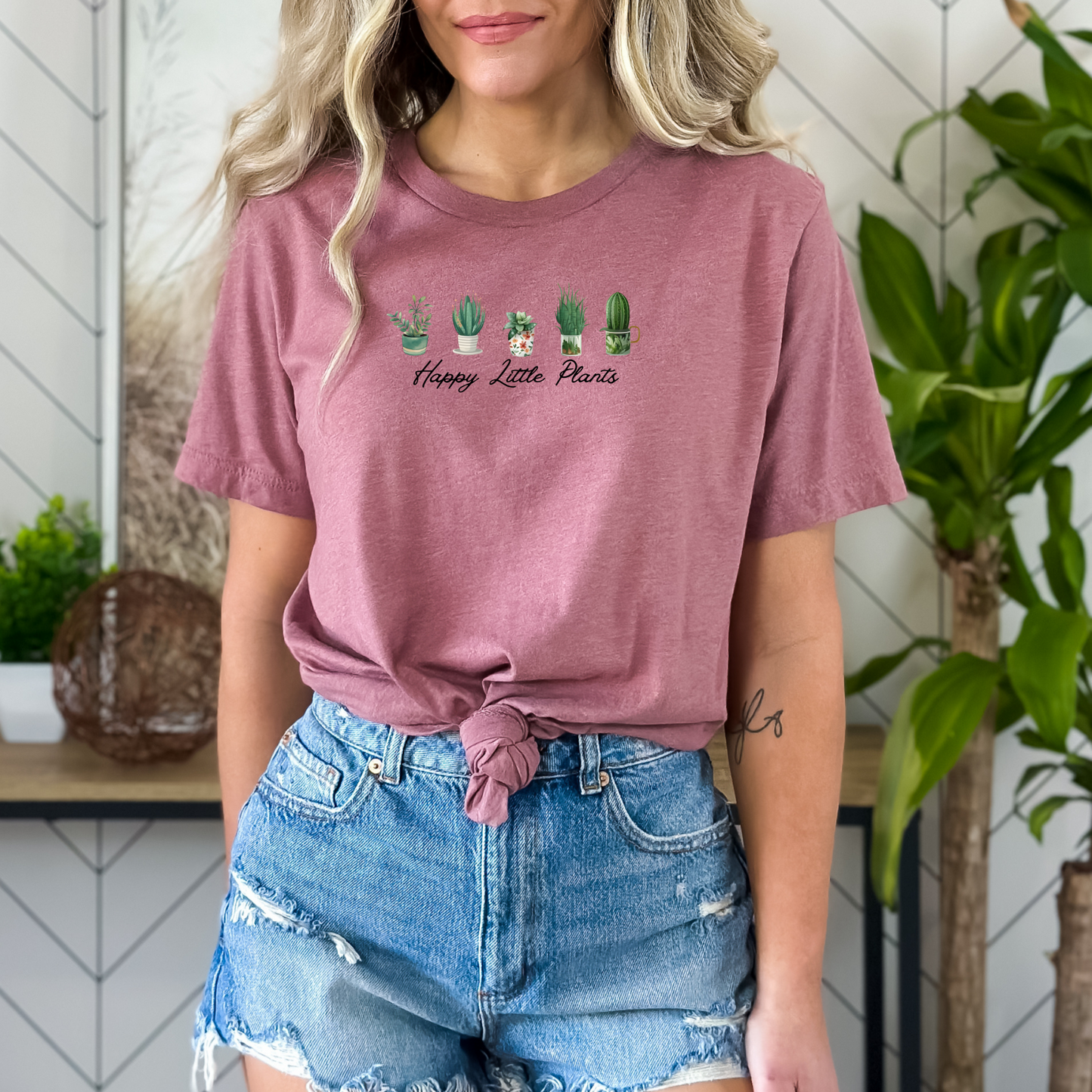 Happy Little Plants Graphic Tee, Unisex Bella+Canvas