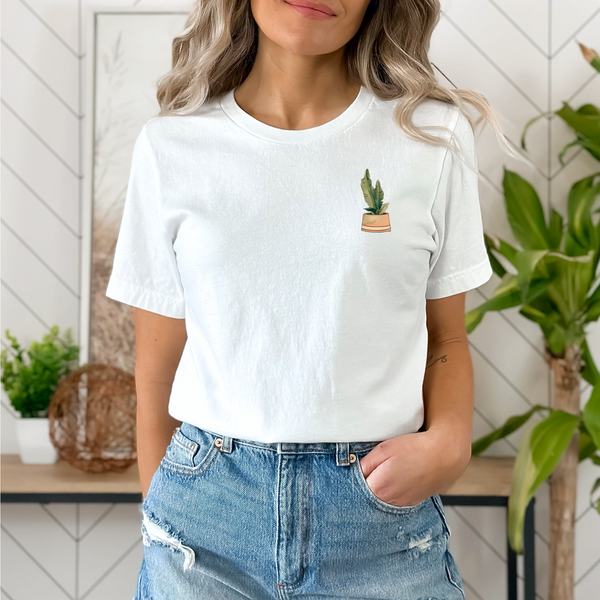Banana Leaf in Tan Planter Graphic Tee, Unisex Bella+Canvas