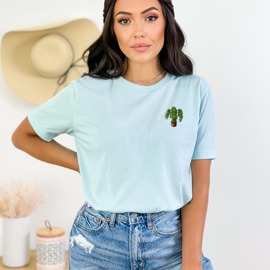 Willowy Tree in Brown Planter Graphic Tee, Unisex Bella+ Canvas
