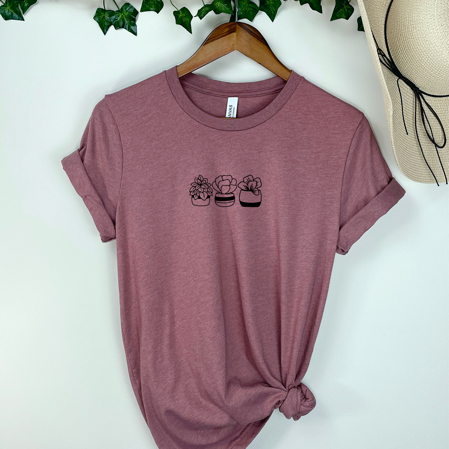 Potted Succulent Trio Graphic T-shirt, Unisex Bella + Canvas