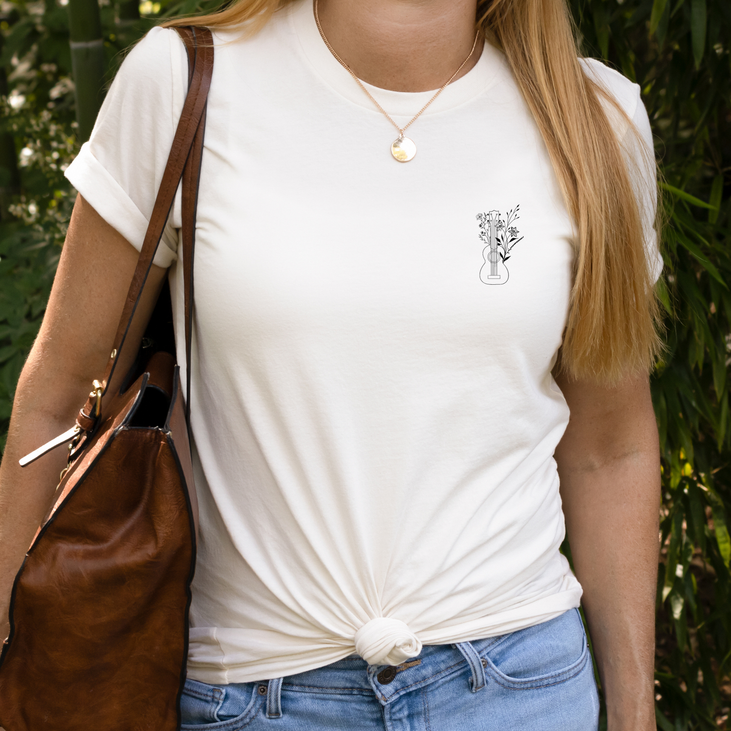 Rustic Guitar and Blooms Unisex, Bella+Canvas Tee