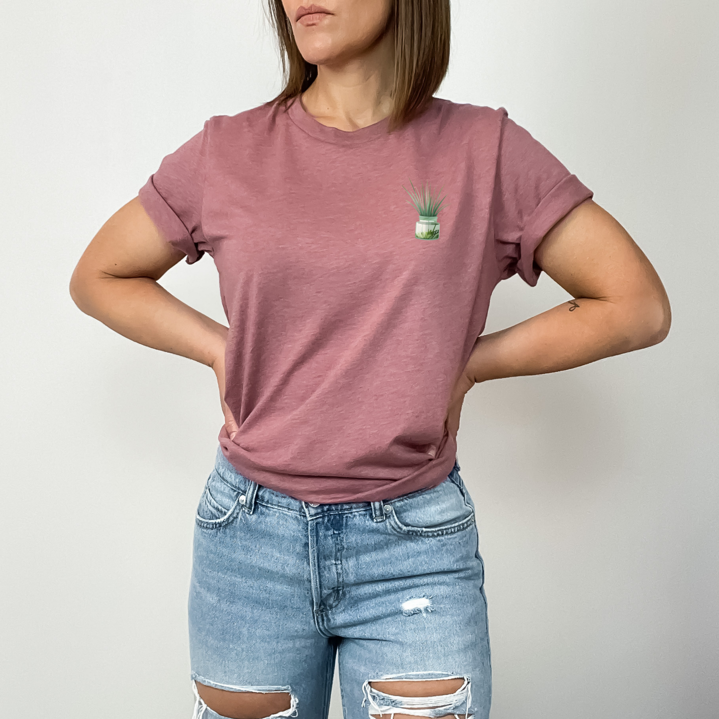 Grasses in Clear Planter Graphic Tee, Unisex Bella+Canvas