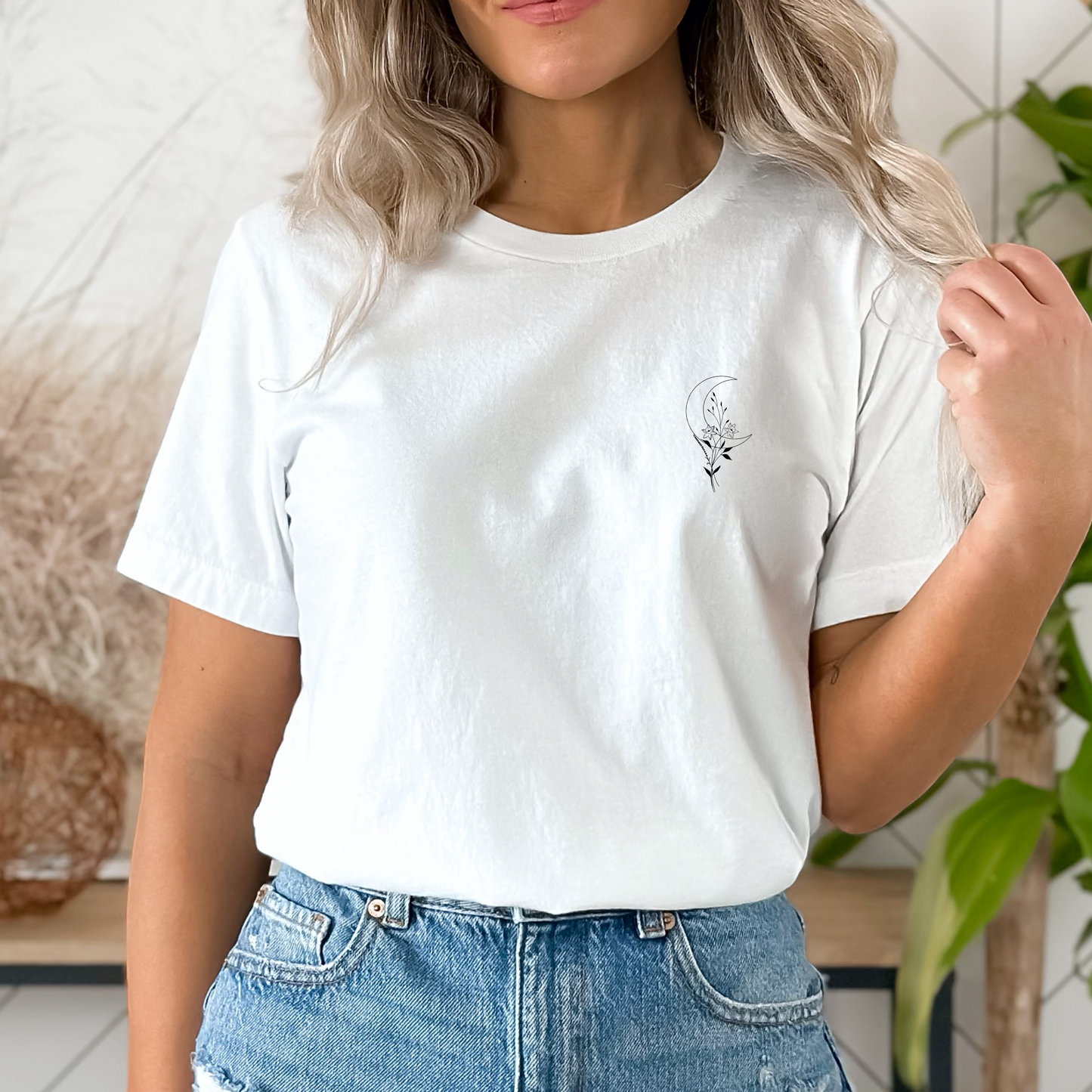 Moon and Blooms Unisex, Bella+Canvas Graphic Tee