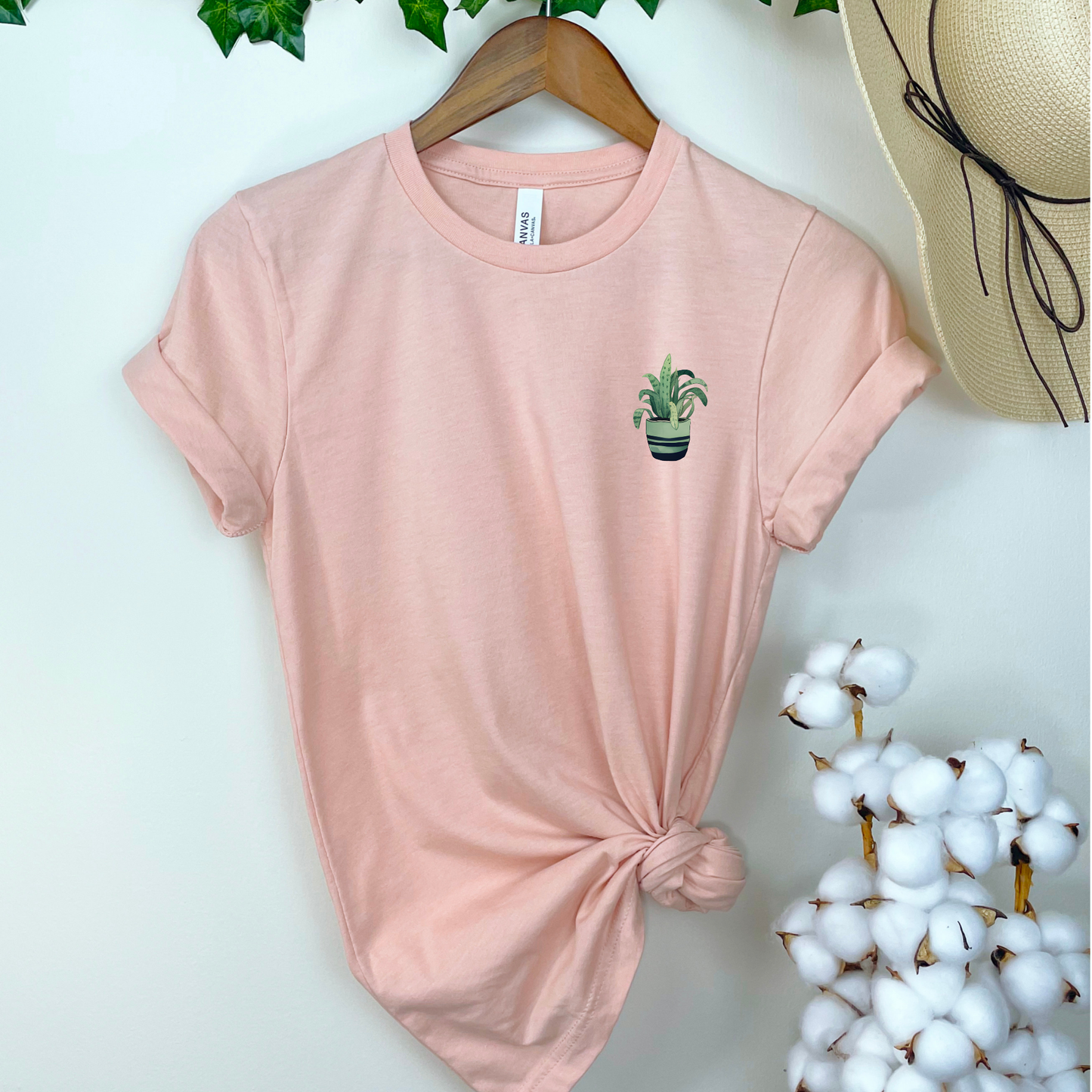 Curly Snake Plant Tee Unisex, Bella+Canvas 3001