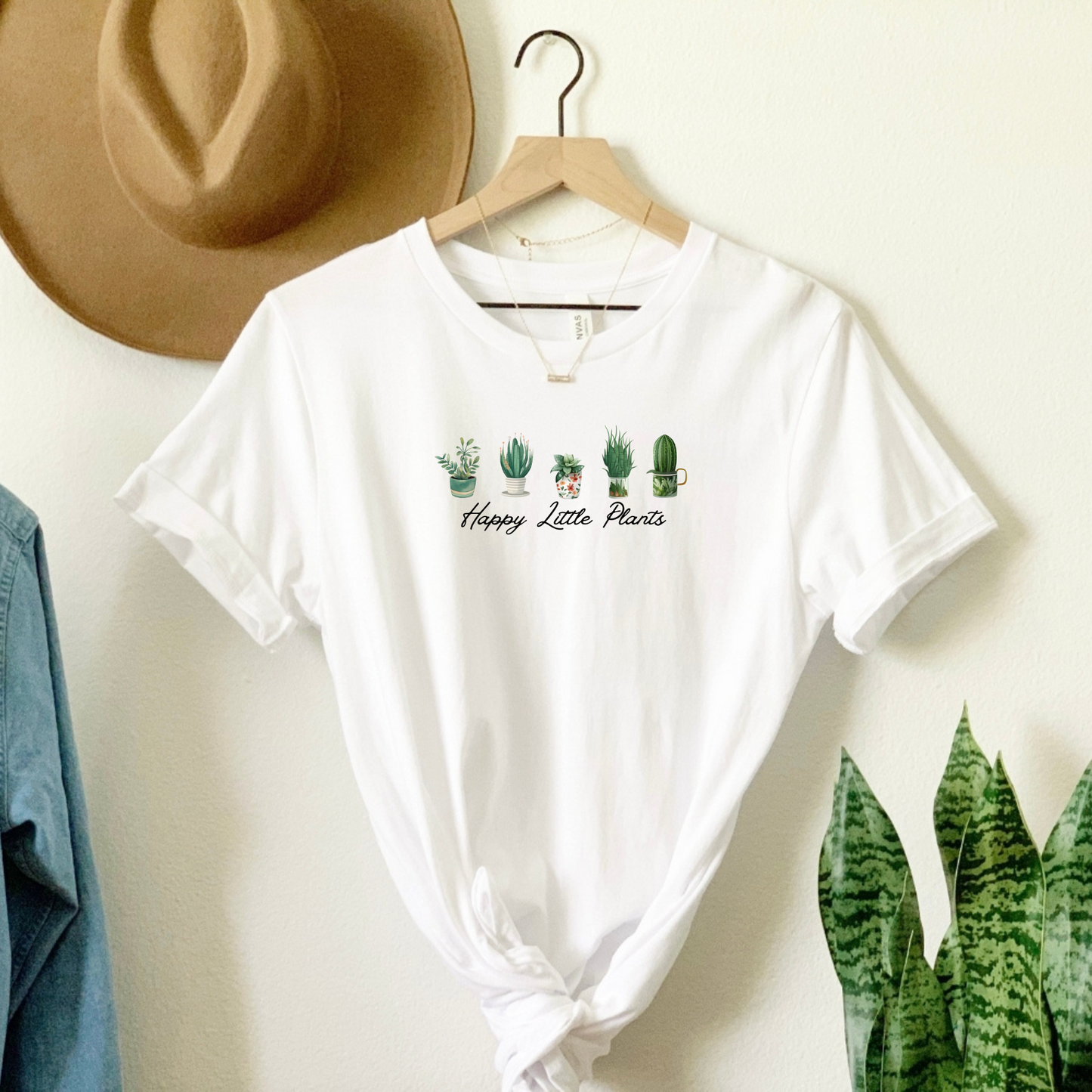 Happy Little Plants Graphic Tee, Unisex Bella+Canvas