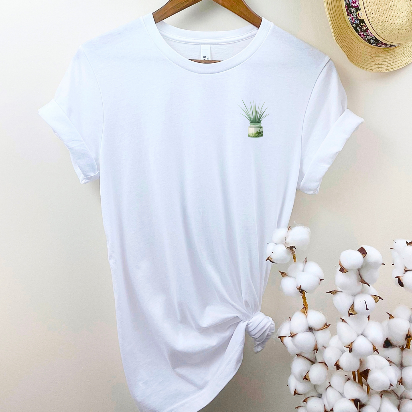 Grasses in Clear Planter Graphic Tee, Unisex Bella+Canvas