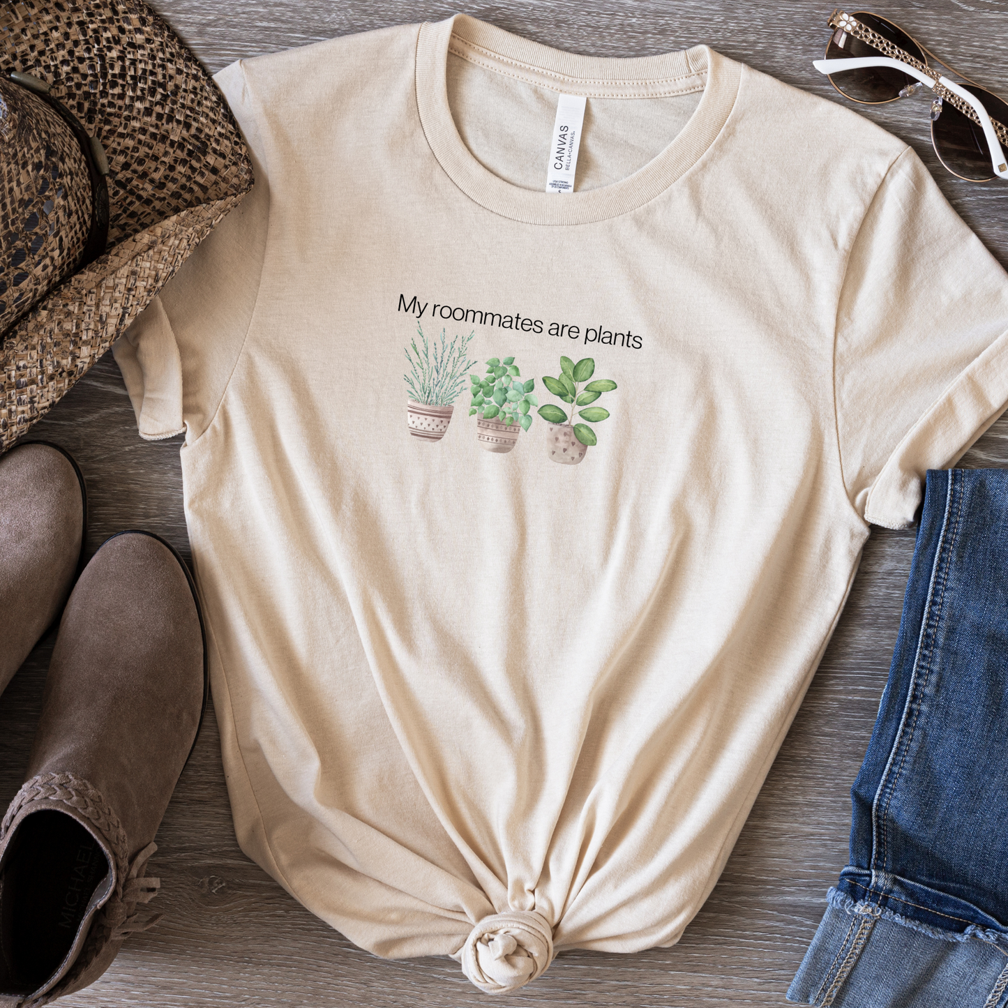 My Roomates Are Plants T-shirt, Unisex Bella+Canvas