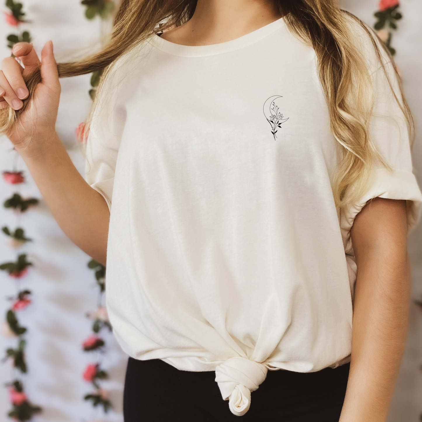Moon and Blooms Unisex, Bella+Canvas Graphic Tee