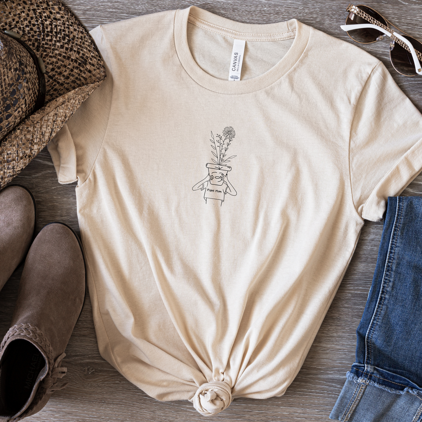 Plant Mom and Blooms Unisex, Bella+Canvas Graphic Tee